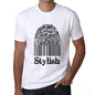 Stylish Fingerprint White Mens Short Sleeve Round Neck T-Shirt Gift T-Shirt 00306 - White / S - Casual