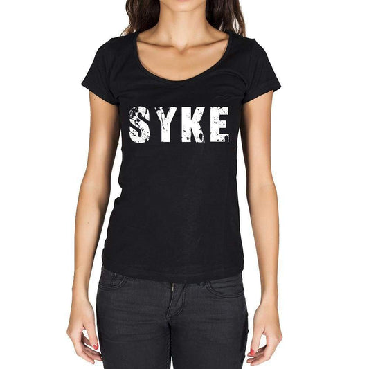 Syke German Cities Black Womens Short Sleeve Round Neck T-Shirt 00002 - Casual