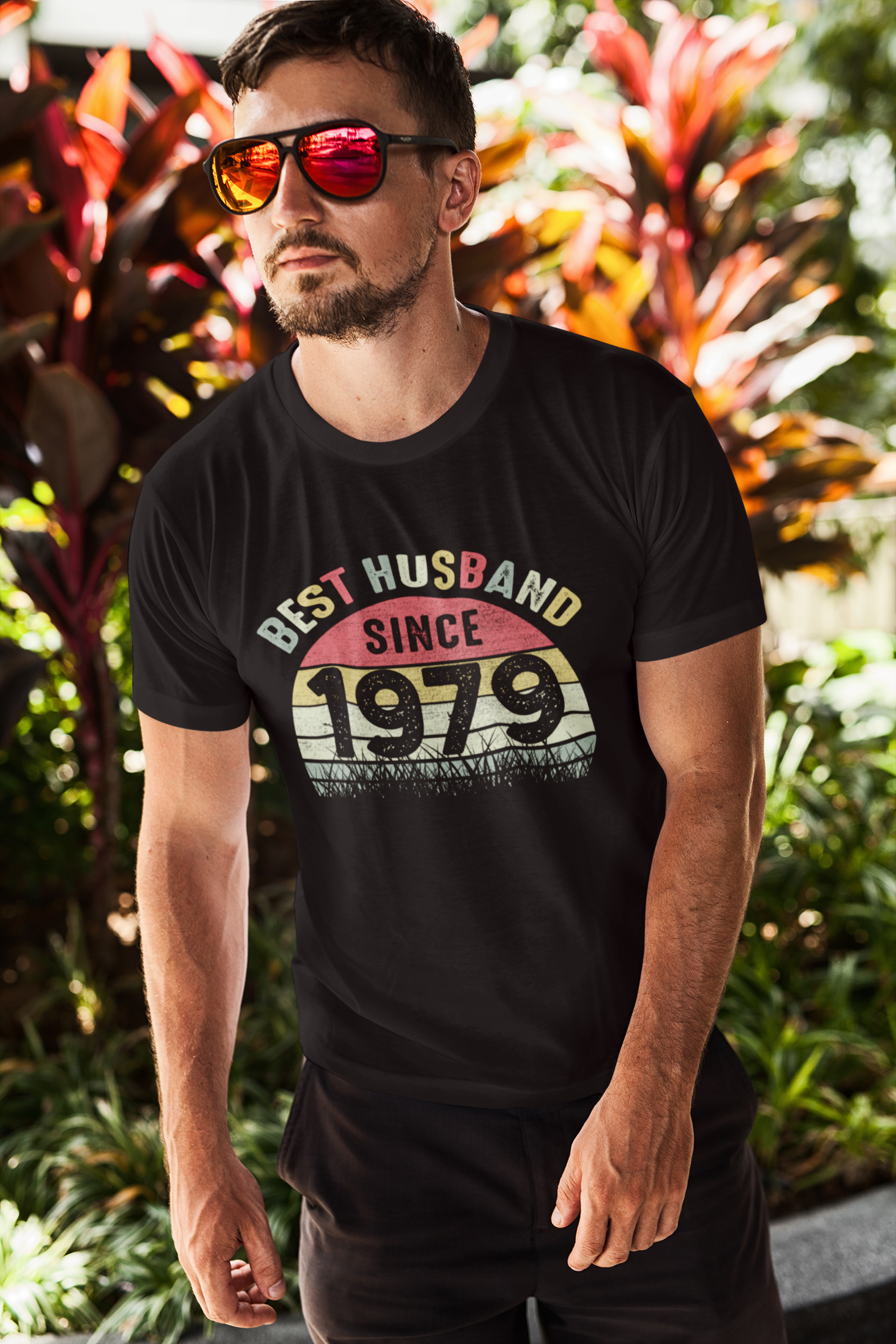ULTRABASIC Men's T-Shirt Best Husband since 1979 - Retro 42nd Marriage Anniversary Gift for Him