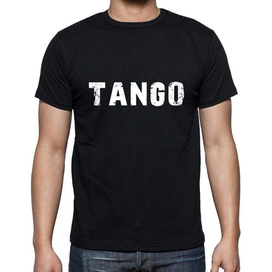 tango Men's Short Sleeve Round Neck T-shirt , 5 letters Black , word 00006 - Ultrabasic