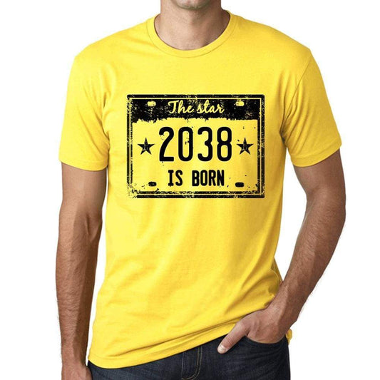 The Star 2038 Is Born Mens T-Shirt Yellow Birthday Gift 00456 - Yellow / Xs - Casual