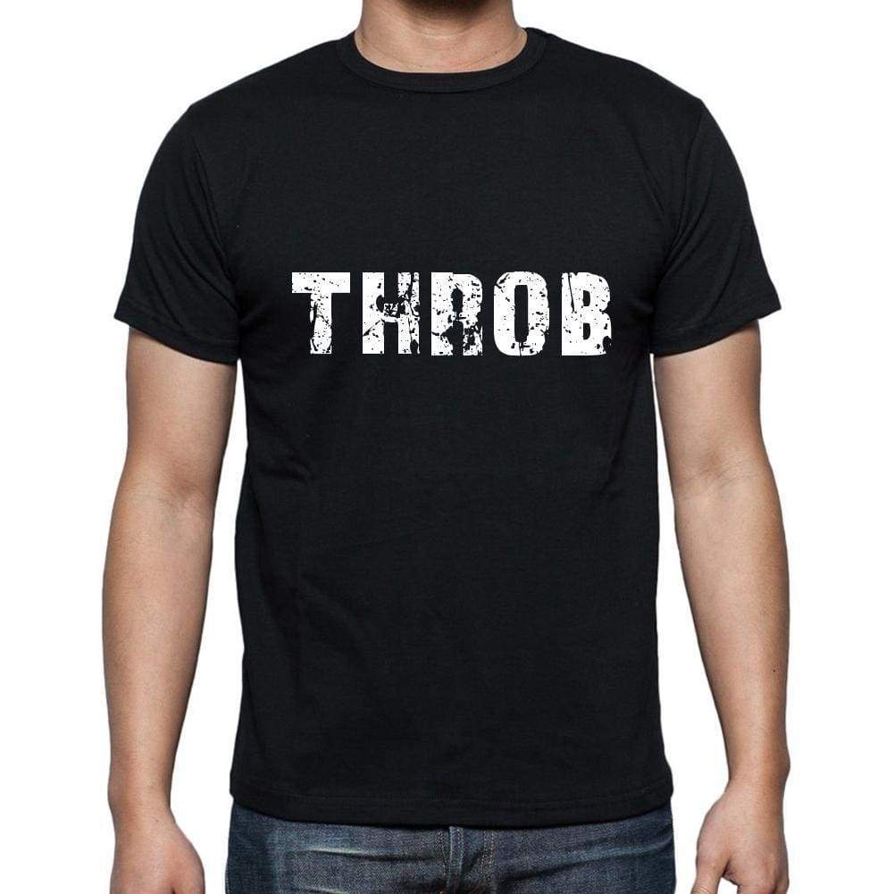 throb Men's Short Sleeve Round Neck T-shirt , 5 letters Black , word 00006 - Ultrabasic