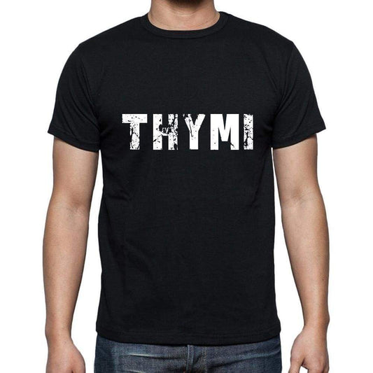 Thymi Mens Short Sleeve Round Neck T-Shirt 5 Letters Black Word 00006 - Casual