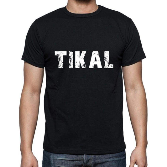 Tikal Mens Short Sleeve Round Neck T-Shirt 5 Letters Black Word 00006 - Casual