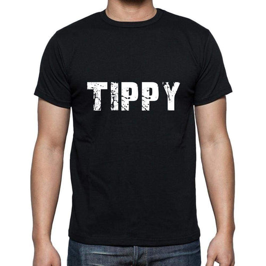 Tippy Mens Short Sleeve Round Neck T-Shirt 5 Letters Black Word 00006 - Casual