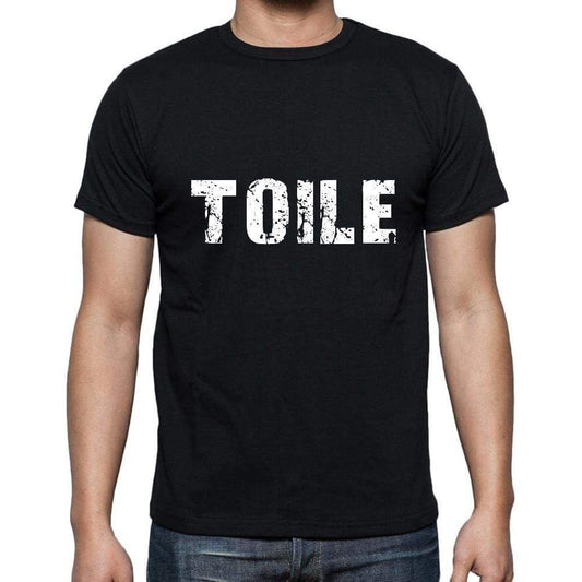 Toile Mens Short Sleeve Round Neck T-Shirt 5 Letters Black Word 00006 - Casual