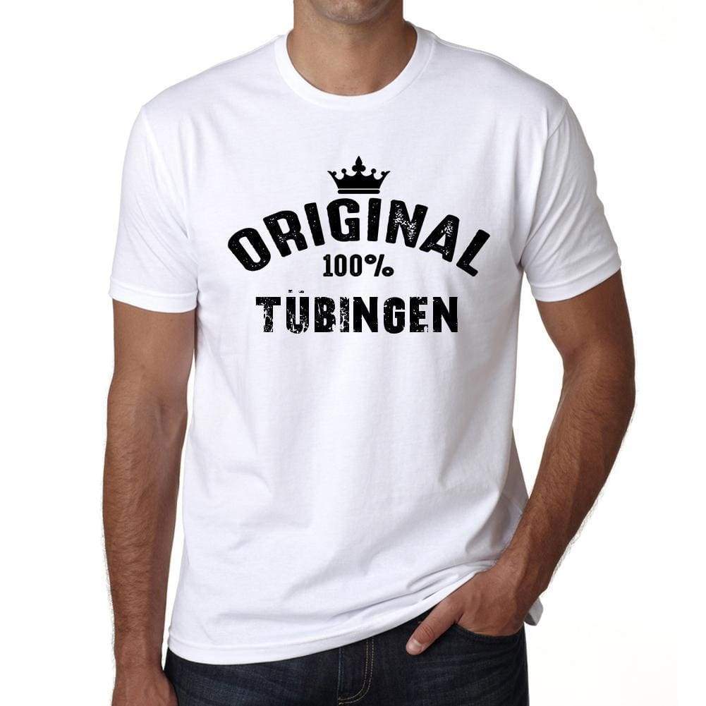 Tübingen 100% German City White Mens Short Sleeve Round Neck T-Shirt 00001 - Casual