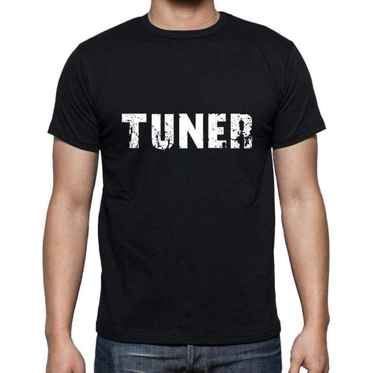 Tuner Mens Short Sleeve Round Neck T-Shirt 5 Letters Black Word 00006 - Casual