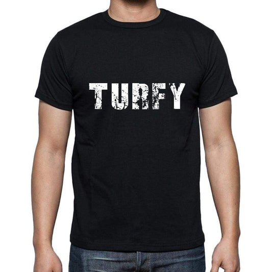 Turfy Mens Short Sleeve Round Neck T-Shirt 5 Letters Black Word 00006 - Casual