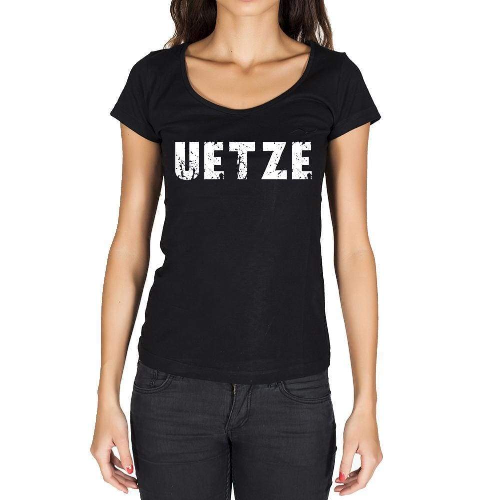 Uetze German Cities Black Womens Short Sleeve Round Neck T-Shirt 00002 - Casual