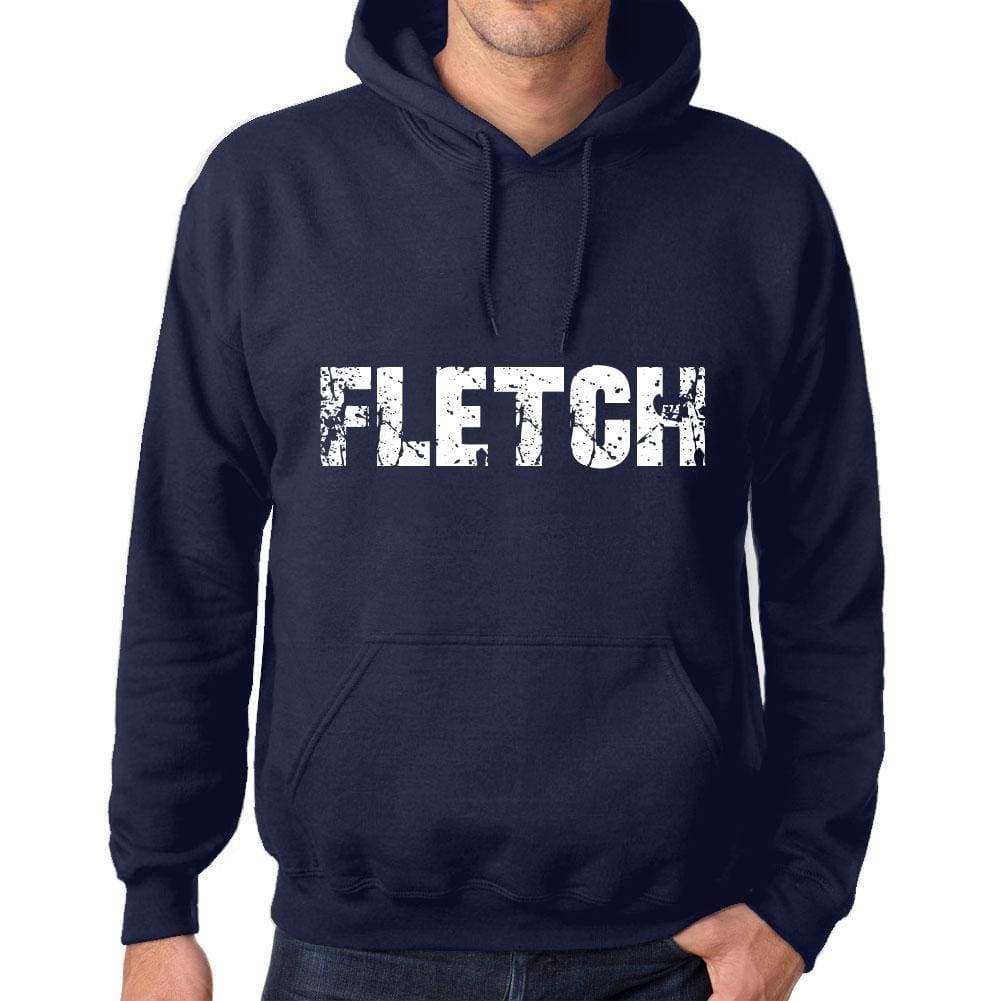 Unisex Printed Graphic Cotton Hoodie Popular Words Fletch French Navy - French Navy / Xs / Cotton - Hoodies