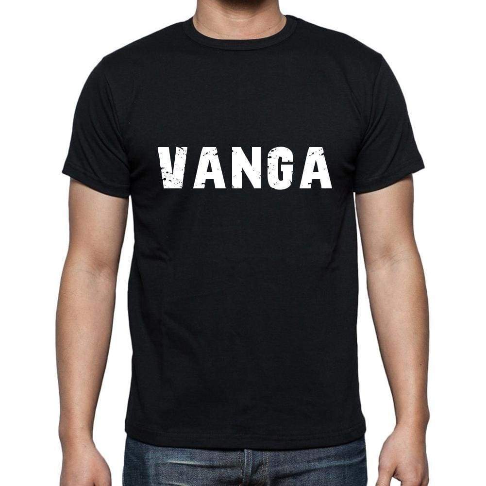 Vanga Mens Short Sleeve Round Neck T-Shirt 5 Letters Black Word 00006 - Casual