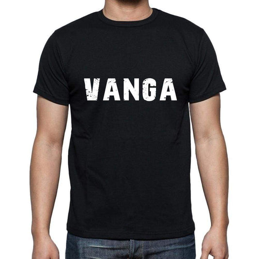 Vanga Mens Short Sleeve Round Neck T-Shirt 5 Letters Black Word 00006 - Casual