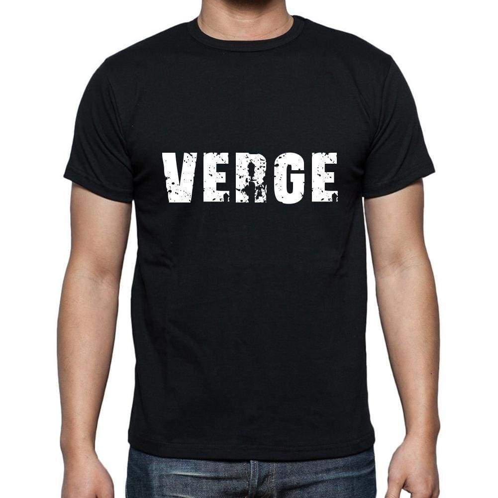 Verge Mens Short Sleeve Round Neck T-Shirt 5 Letters Black Word 00006 - Casual