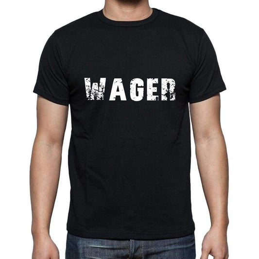 wager Men's Short Sleeve Round Neck T-shirt , 5 letters Black , word 00006 - Ultrabasic
