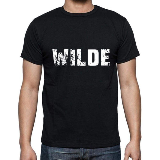 Wilde Mens Short Sleeve Round Neck T-Shirt 5 Letters Black Word 00006 - Casual
