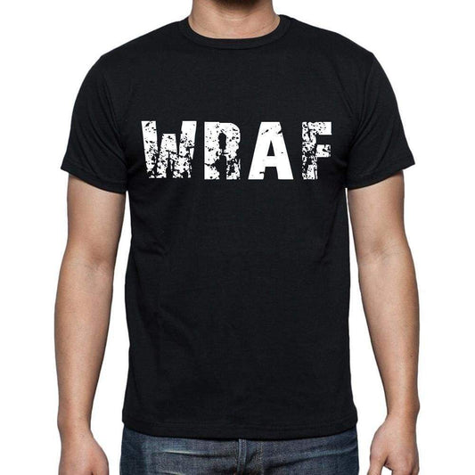 Wraf Mens Short Sleeve Round Neck T-Shirt 4 Letters Black - Casual