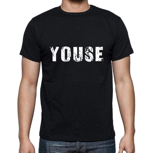 Youse Mens Short Sleeve Round Neck T-Shirt 5 Letters Black Word 00006 - Casual