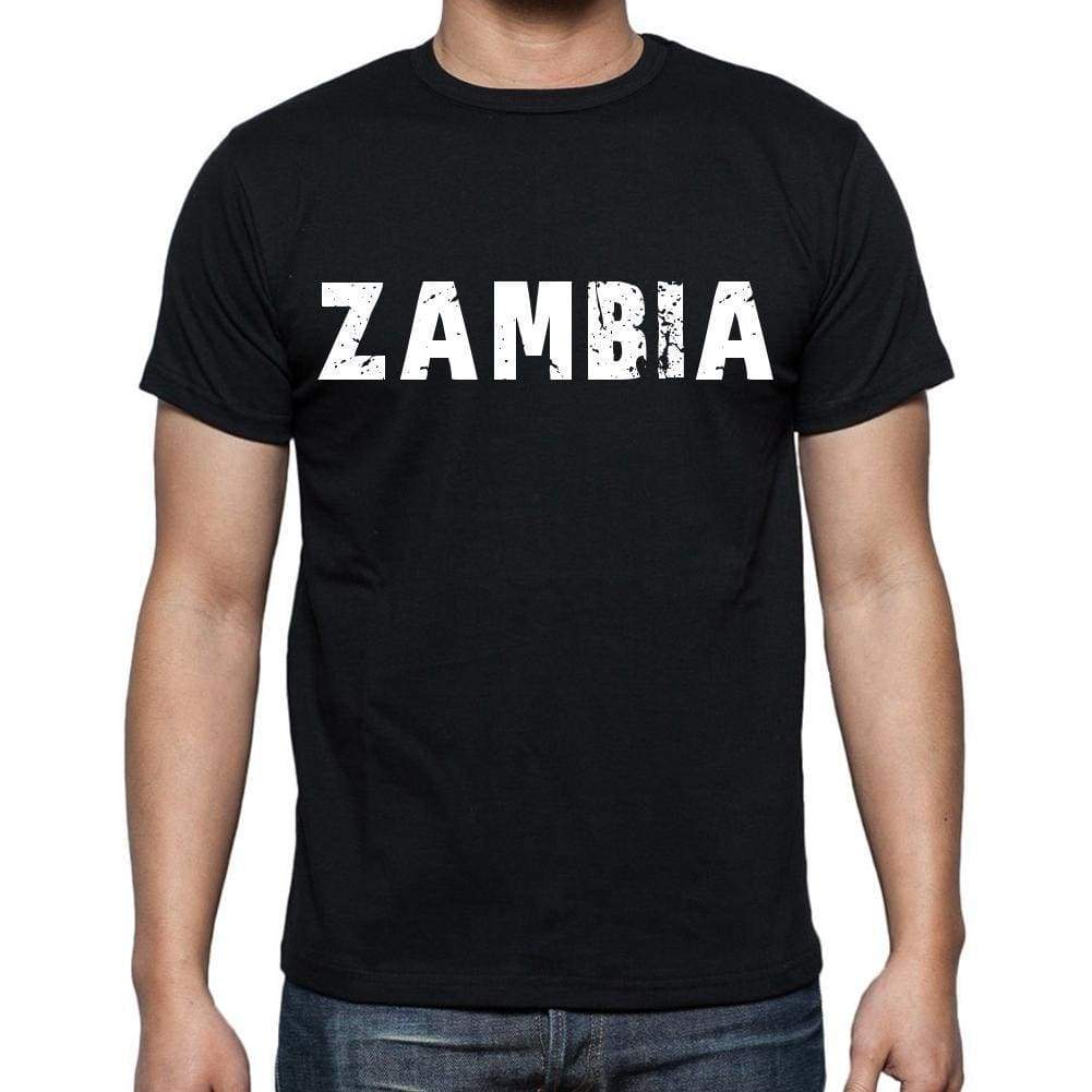 Zambia T-Shirt For Men Short Sleeve Round Neck Black T Shirt For Men - T-Shirt