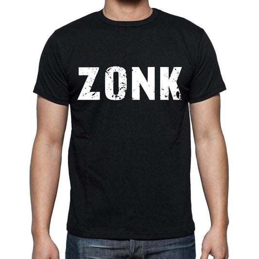 Zonk Mens Short Sleeve Round Neck T-Shirt 4 Letters Black - Casual